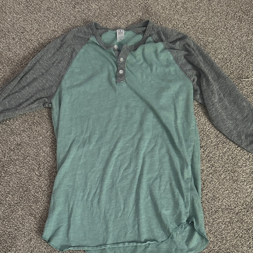 Alternative Kids' Teal and Charcoal Henley Shirt